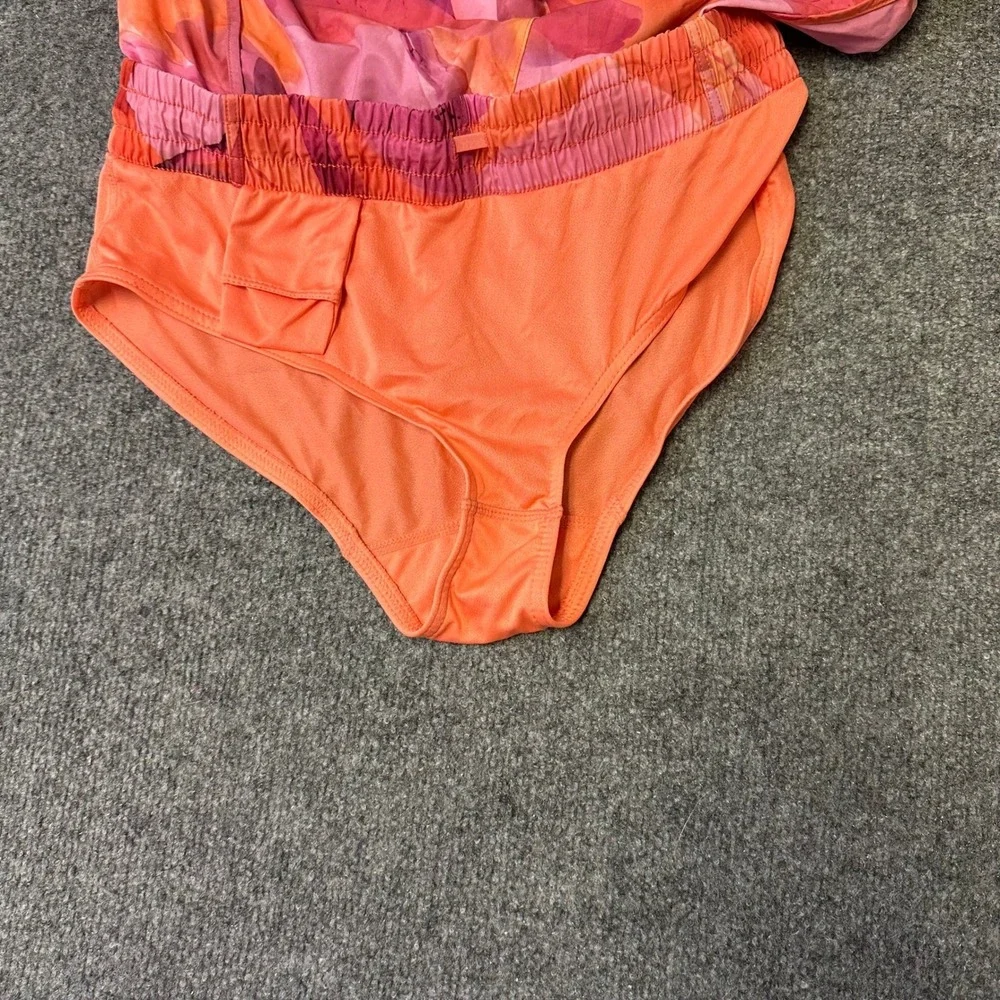 Athleta Shorts Womens Size S Pink Orange Abstract Printed Racer Run 4 Athletic